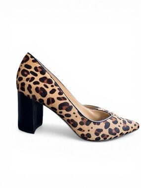Marc Fisher Leopard-Print Block Heel Pumps - Tan & Black